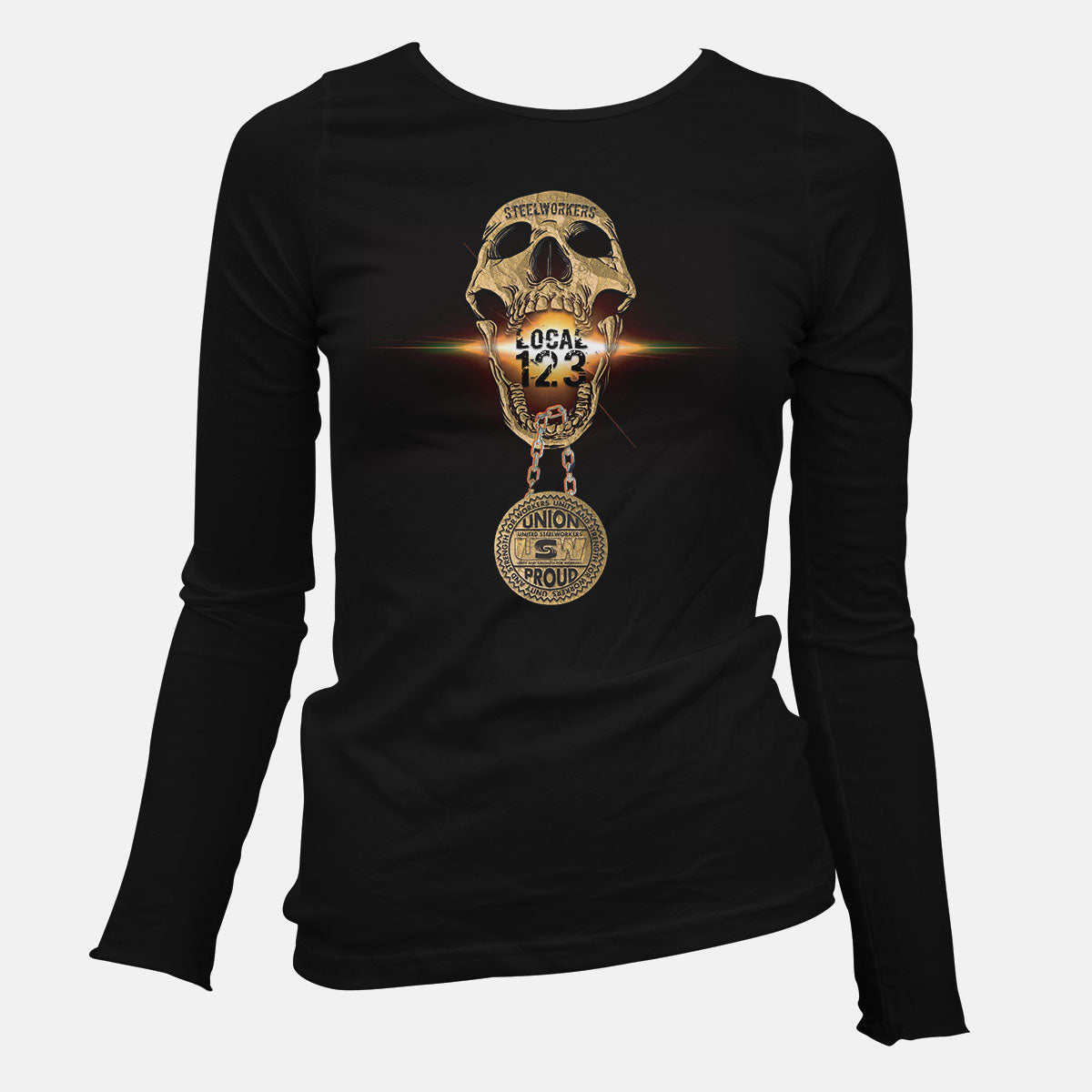 USW Steelworkers Skull Medallion Union Apparel