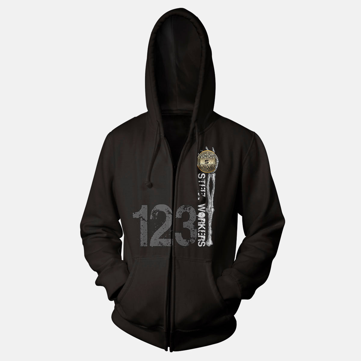 USW Steelworkers Skeleton Hand Union Apparel