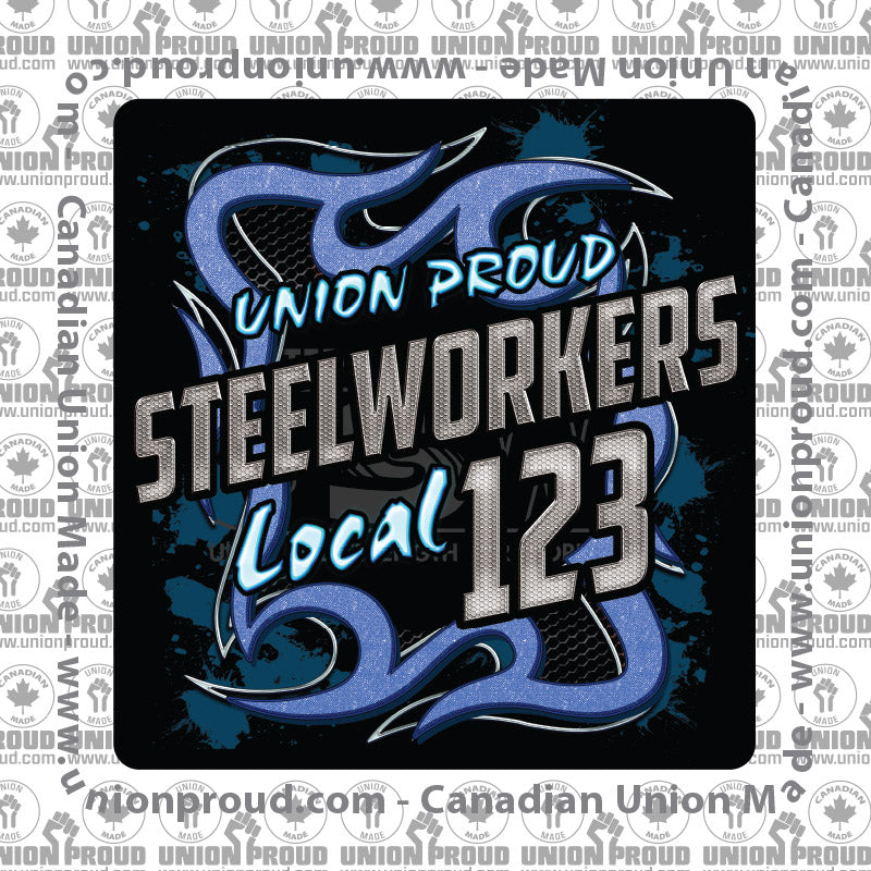 USW Steelworkers Blue Metal Union Decal