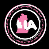 UA 174 Pink White Logo Decal